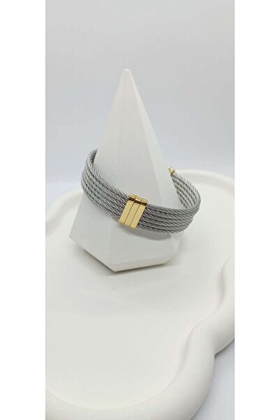 ndjewelry سوار من أسلاك الفولاذ من ويكر ستيل ستة مظهر ذهبي مفصل