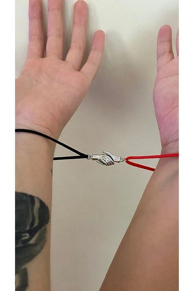 MİSSOYKAN Holding Hands Friendship Bracelets Red & Black Thread Worthy