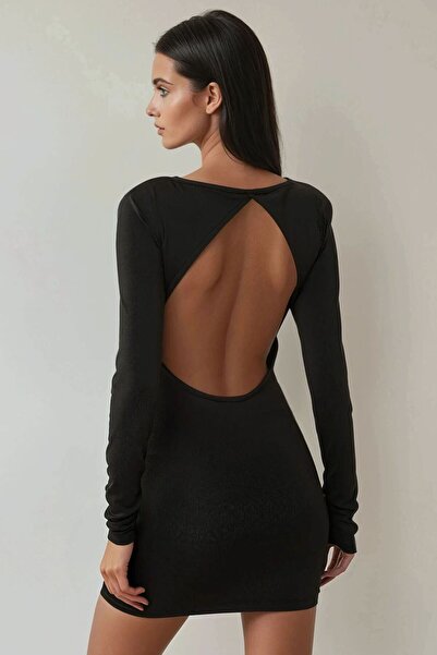 Hiccup Sırtı Açık Bodycon Mini Elbise