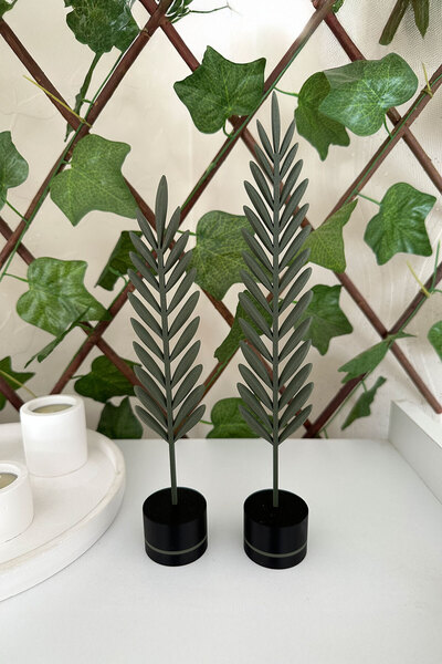 OVERMAX Modern Minimalist Doğa Temalı Yaprak Seti – Yeşil Renkli Dekoratif Obje