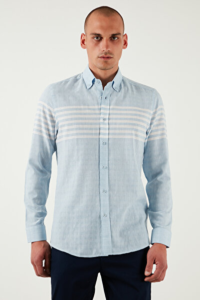 U.S. Polo Assn. U.S. Polo Çizgili % 100 Pamuk Regular Fit Düğmeli Yaka Gömlek Erkek GÖMLEK G081SZ0042105376