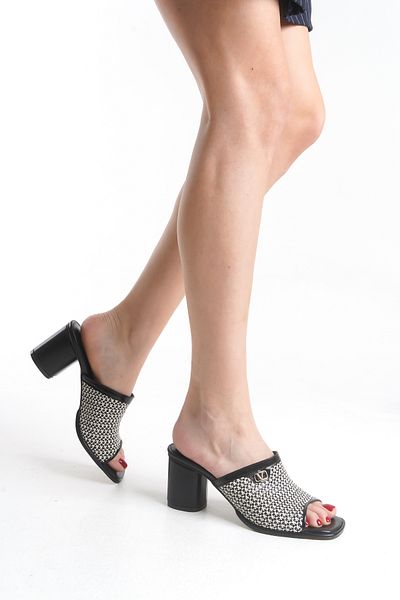 MARSEDO Women's Thick Heel Blunt Daily Slippers