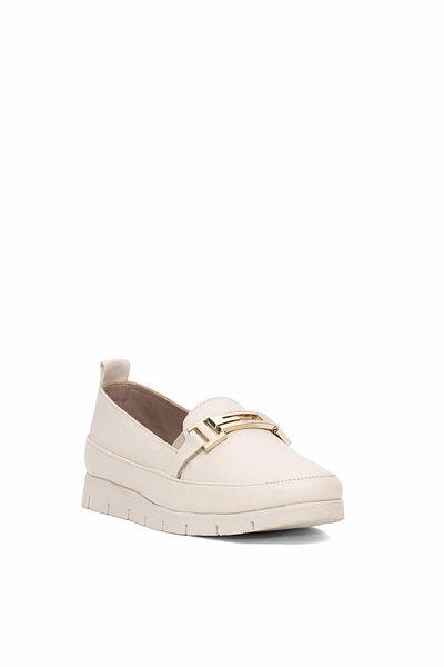 Beety Beige Women's Genuine Leather Casual Shoes 25By118.2274-5-A