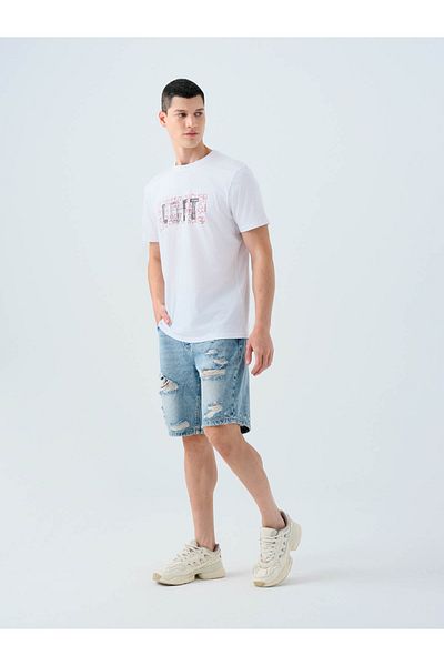 Loft Ανδρικό μπλουζάκι Regular Fit White Lf2038726