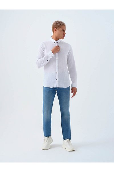 Loft Cămașă albă pentru bărbați Regular Fit Lf2038578