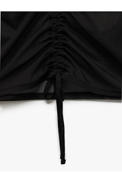 Koton Drapérová tylová mini sukně Pareo s detaily šněrování