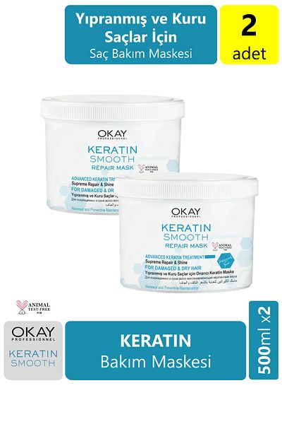 Okay Keratin Smooth Repair Mask - 500ml X 2 Pieces
