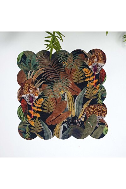 decofav Екзотична леопардова та тропічна листяна лазерна вирізка з тканини ко...