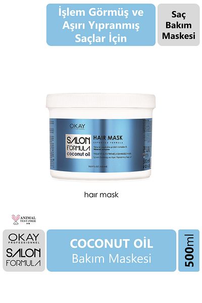 Okay Coconut Formula Salon Hair Mask - Intensive Moisturizing, 500 ml