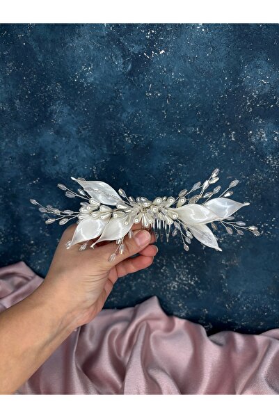 Hayalperest boncuk Vegensi Mother of Pearl Resin Bridal Hair and Turban Accessory