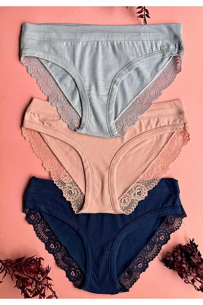 Elosia Softlace – 3-Pack of Stylish and Comfortable Modal Fabric Women's Panties, Soft Lace Elegance