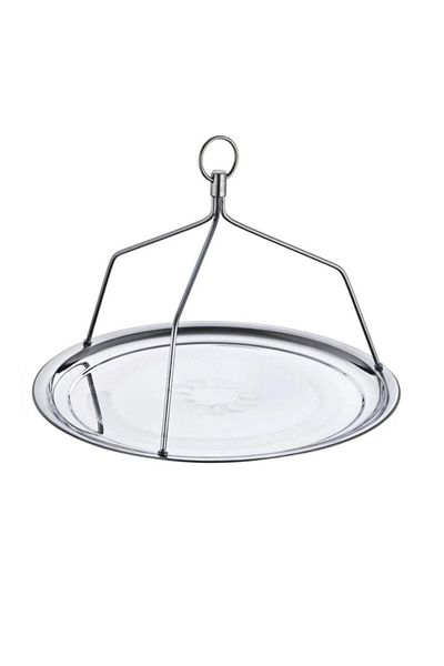 ÖZBURAK No:2 Tea & Coffee Shop Tray with Hanger Steel 40 Cm