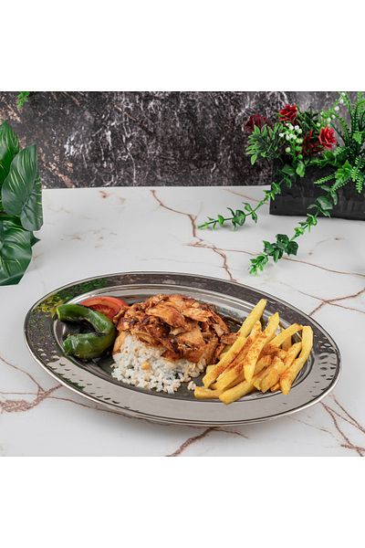DMT COPPER HOME Gaziantep Copper Embroidered-tatoured Presentation-Accenter Plate Width: 30cm