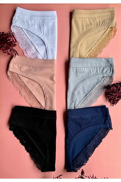 VicTroy Elosia 6 Pack Stylish Modal Fabric Women's Panties Soft Lace