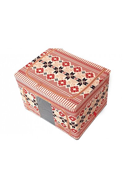 Flippy Flippy Foldable Storage Box, 66L, Cotton/Linen, 52x42x39cm, Traditional Pattern Model 5