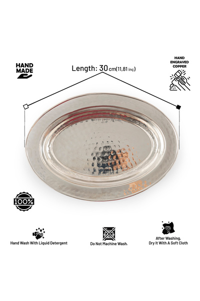 DMT COPPER HOME Gaziantep Bakır Işlemeli-dövmeli Sunumluk-iskender Tabak Genişlik :30cm