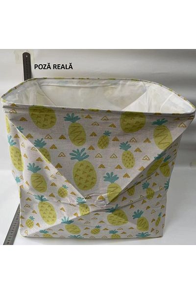 Flippy Flippy Foldable Storage Box, Waterproof, Drawstring, 100L, Handles, 50x50x40 cm, Pineapple, Yellow