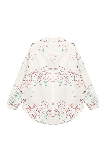 Touché Privé EMBROIDERED LINEN KIMONO