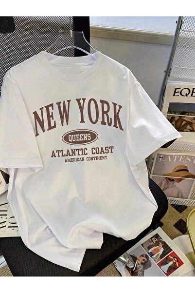 Bengi Clothing تي شيرت مطبوع بأكمام قصيرة وقصة كبيرة الحجم