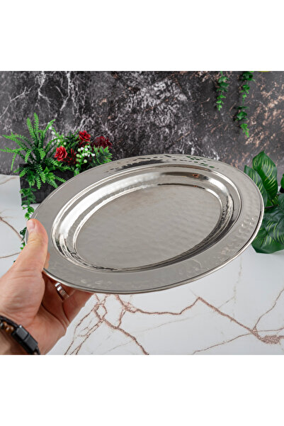 DMT COPPER HOME Gaziantep Bakır Işlemeli-dövmeli Sunumluk-iskender Tabak Genişlik :30cm