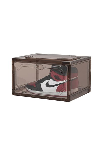 Flippy Flippy Shoe Organizer, 36x28x21 cm, Transparent Gray, PP+ABS, with Side Doors