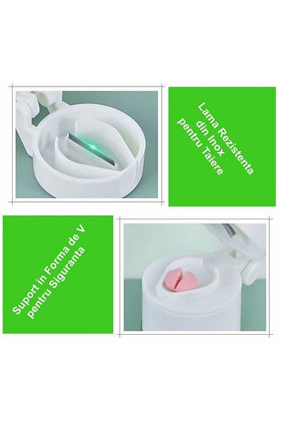 Flippy Flippy Multifunctional Pill Box, 4in1, Water Cup, Cutting, Crushing, Compact, ABS, White