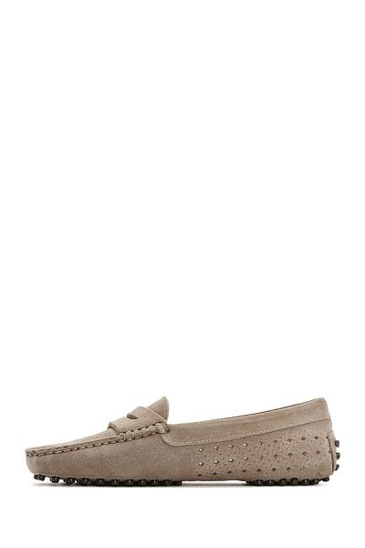 Derimod Women's Mink Suede Leather Loafer 25Sfd 291110