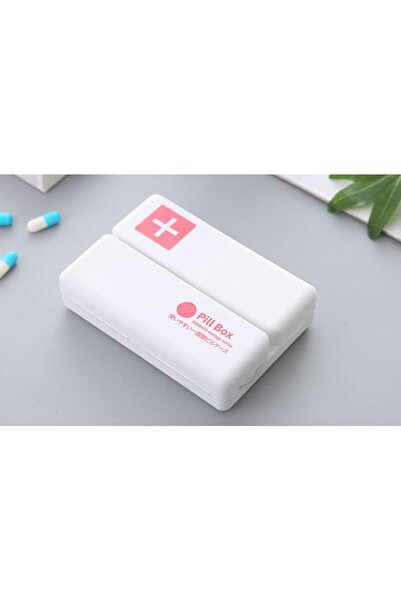 Flippy Medicine Storage Box, 7 Individually Sealed Compartments, Foldable, Portable, Flippy, White/Red