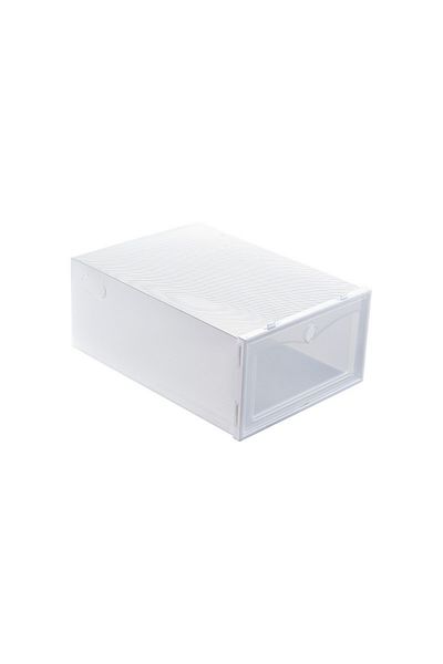 Flippy Shoe Box, Plastic, Stackable, Front Door, 31 X 21.5 X 12.5 Cm, ​​Transparent