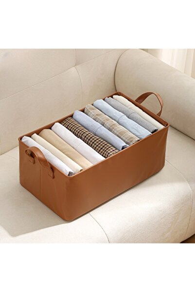 Bibilel Basket Storage Box, Flippy, Eco-Leather Material, Foldable, 47x28x20 cm, 26 l, Metal Frame