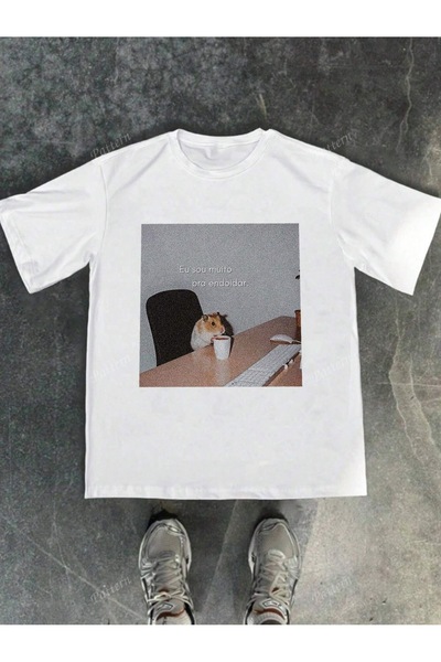 Jose Clothing تي شيرت مطبوع بأكمام قصيرة وقصة كبيرة الحجم