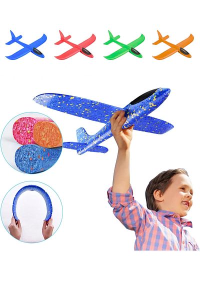 star250light Blue Epp Silicone Foam Glider Airplane Children's Toy-Educational Model Toy-Hand Throwing Toy