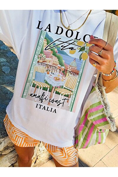 Jose Clothing Tricou imprimat cu mânecă scurtă cu croială supradimensionată