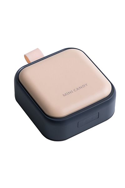 Flippy Mini Medicine Storage Box, 4 Compartments, Airtight Closure, Square 7.5x7.5x3 Cm Pink