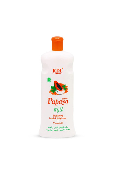 RDL لوشن الجسم ار دي ال الحليب و البابايا لتبييض الجسم واليدين - 600 مل