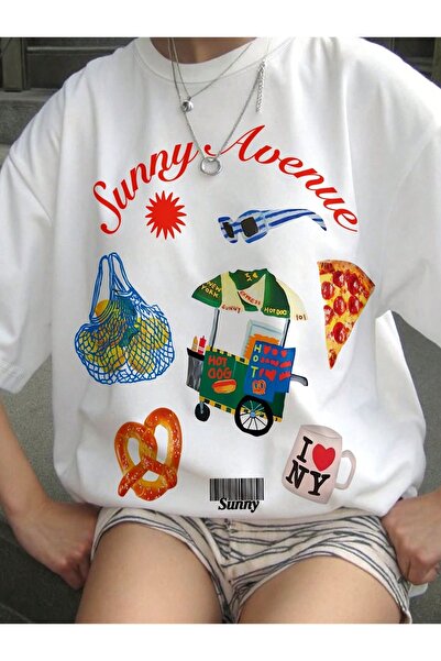 Jose Clothing Tricou imprimat cu mânecă scurtă cu croială supradimensionată