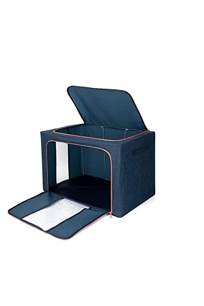 Flippy Foldable Storage Box, Flippy, with Zipper, 100 L, Textile, 60x42x40 cm, Metal Frame, Stable Plastic