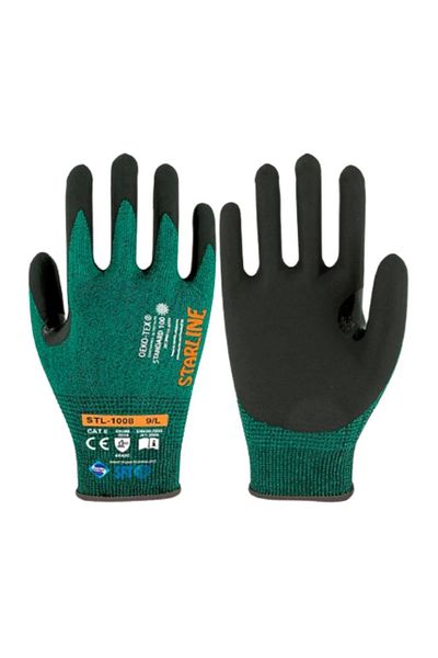 Starline Stl-1008 Cut Resistant Work Gloves Anti-Slip Nitrile Coated with High Protection