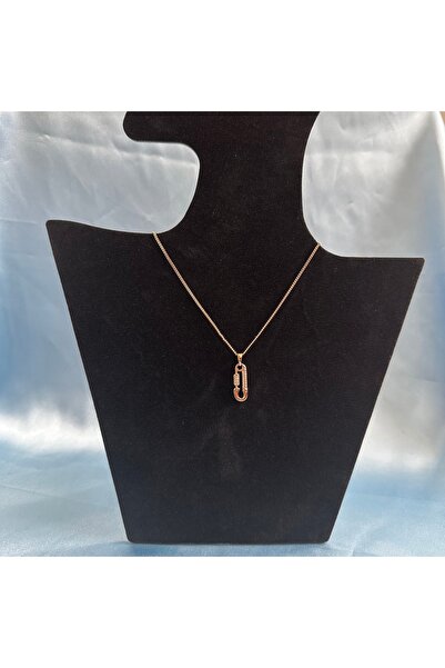 XUPING JEWELRY 316L Çelik Zirkon Taşlı Çengelli İğne Rose Kolye
