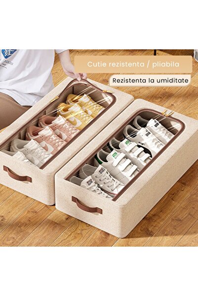 Flippy Storage Box with Metal Frame, Flippy, for Shoes, Clothes, Lingerie, High-Quality Zipper, Transparent