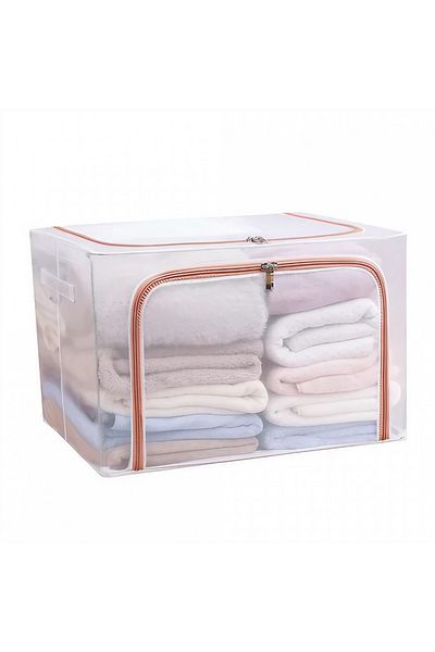 Flippy Foldable Storage Box, Flippy, Red, 66 L, Textile, 50x40x33 cm, Metal Frame, Transparent