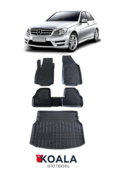 KoalaOtoTekstil Mercedes C Serisi W204 Uyumlu Havuzlu Paspas ve Bagaj Havuzu(...