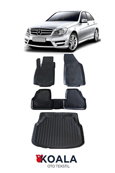 KoalaOtoTekstil Mercedes C Serisi W204 Uyumlu Havuzlu Paspas ve Bagaj Havuzu(...