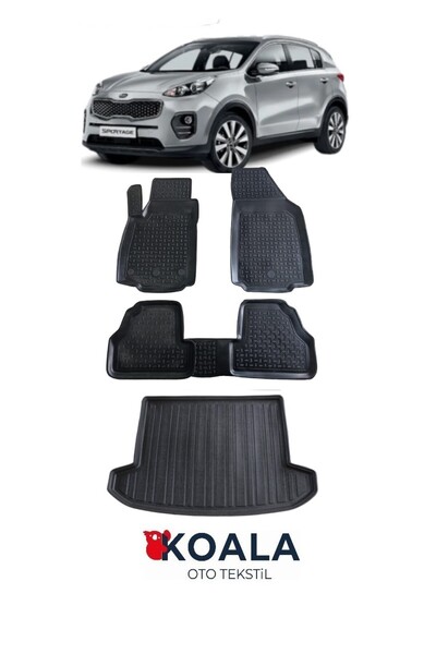 KoalaOtoTekstil Kia Sportage Havuzlu Paspas ve Bagaj Havuzu 2016-2021