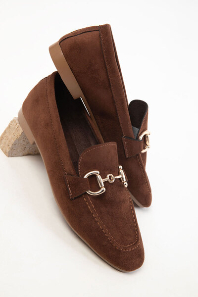 SOHO Кафяви велурени дамски мокасини 18930