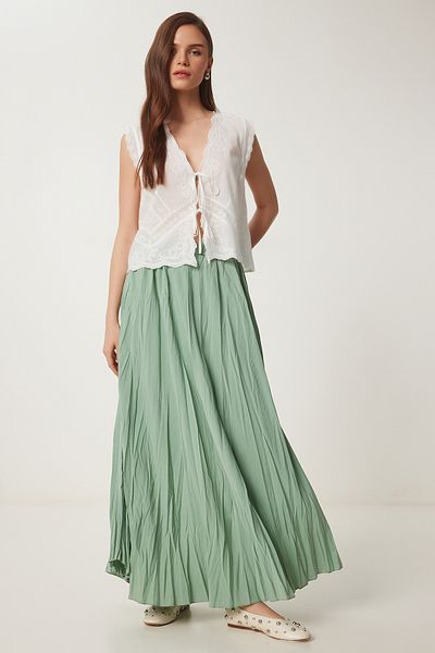 Happiness İstanbul Damen Green Effect WrinkleWork ausgestellter Webeffekt DD01347