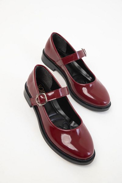 SOHO 20499 Claret Red Lakierowane Buty Damskie Mokasyny