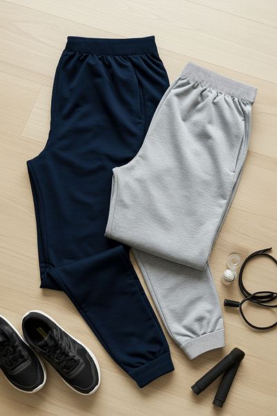 Trendyol Collection Marineblau 2er-Pack - Jogginghose mit normalem Schnitt und Gummibein TMNAW22EA0279
