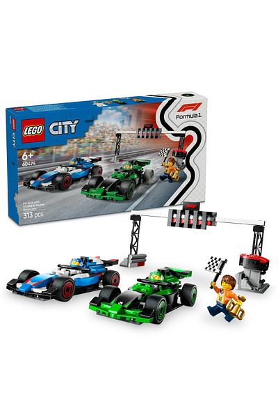 LEGO ®   City F1 ®   网格带 Vcarb 和 Sauber 赛车玩具车套装 60474
