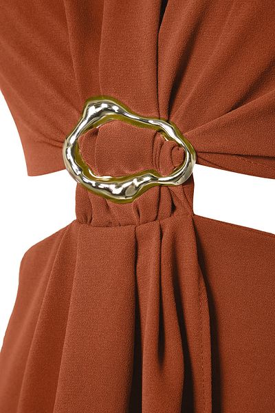 Trendyol Collection Reguläres, einfarbiges A-Linien-Midikleid mit Fliesenmuster TWOSS25EL00017